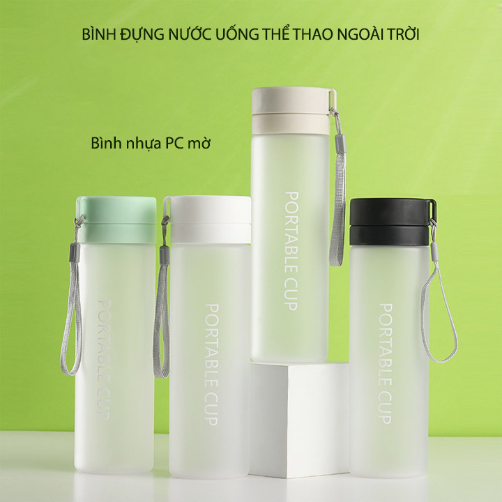 Bình đựng nước uống thể thao, dã ngoại đa năng, dung tích lớn 600-800ml, bằng nhựa PC