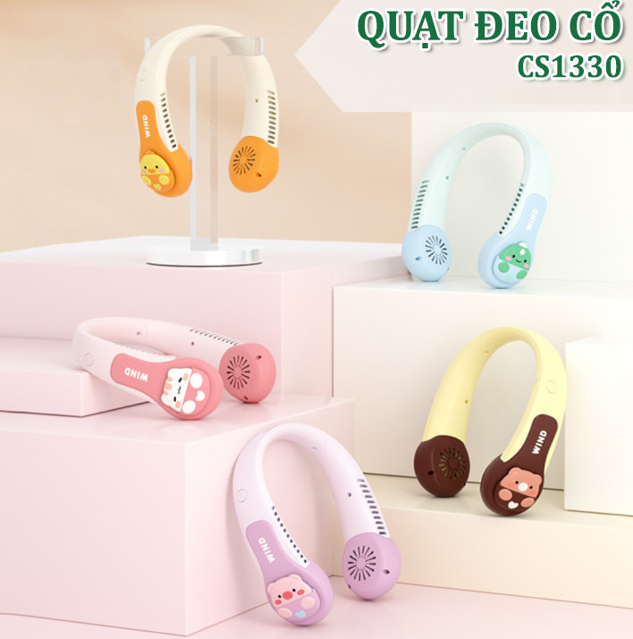 Quạt Đeo Cổ Wind Mini Không Cánh, 3 Chế Độ, Tiện Dụng - Ngẫu Nhiên