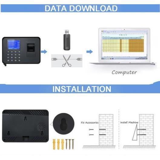 Máy chấm công bằng vân tay treo tường hỗ trợ tiếng Việt - AsiaMart
