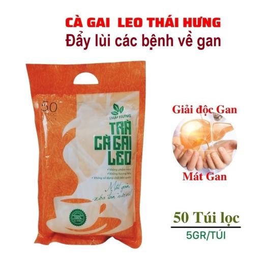 Combo 05 Bịch Trà Cà Gai Leo Thái Hưng 50 túi lọc x 5g - Mát gan thanh nhiệt, giải độc, giảm mụn nhọt (250g)