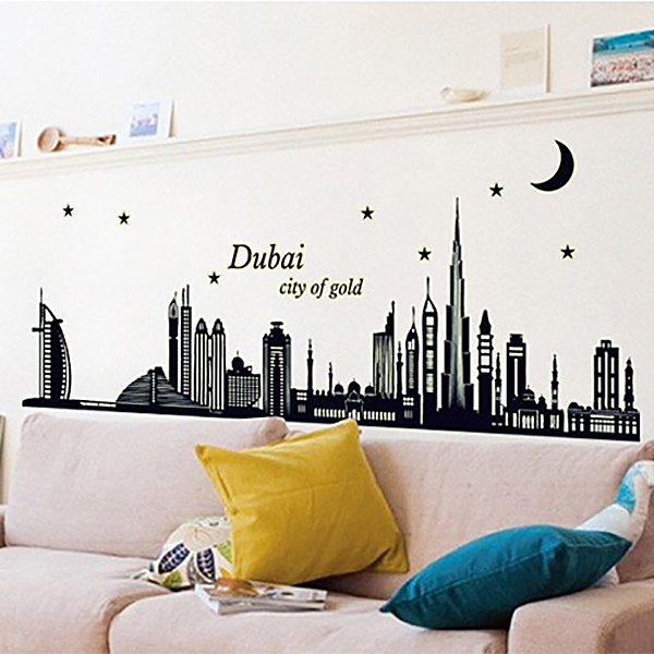 Decal Dán Tường Thành Phố Dubai Dạ Quang Binbin PK480