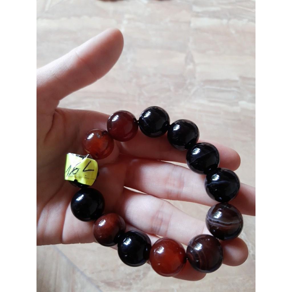 Vòng tay đá mã não nâu đỏ