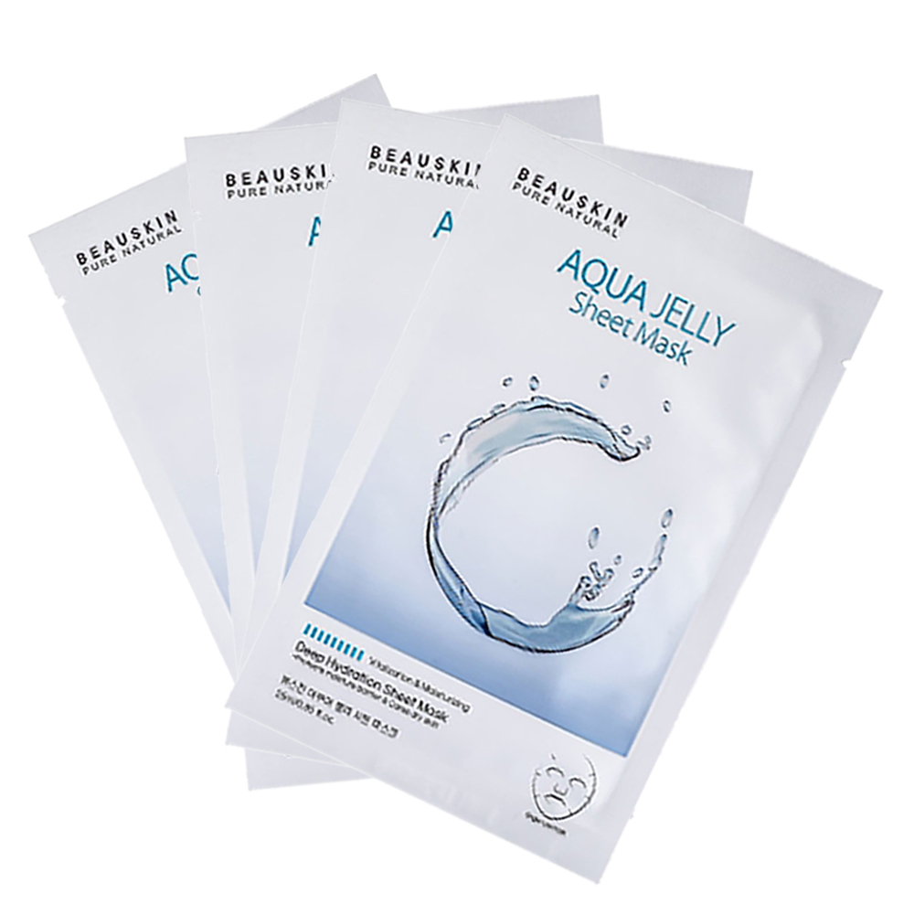 Combo 4 mặt nạ dưỡng da cấp ẩm sâu Beuaksin Aqua Jelly Sheet Mask 25ml - Hàn Quốc Chính Hãng