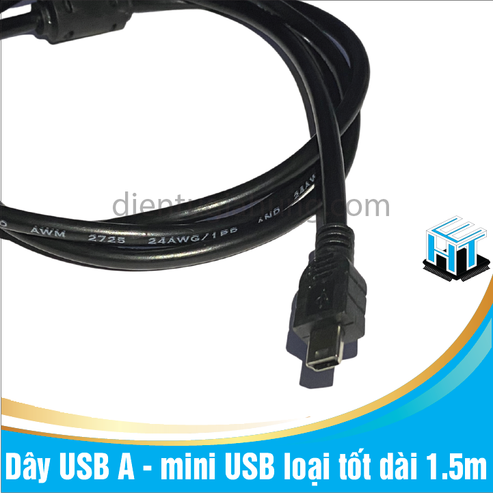 Dây USB A - mini USB loại tốt dài 150cm (1.5m)