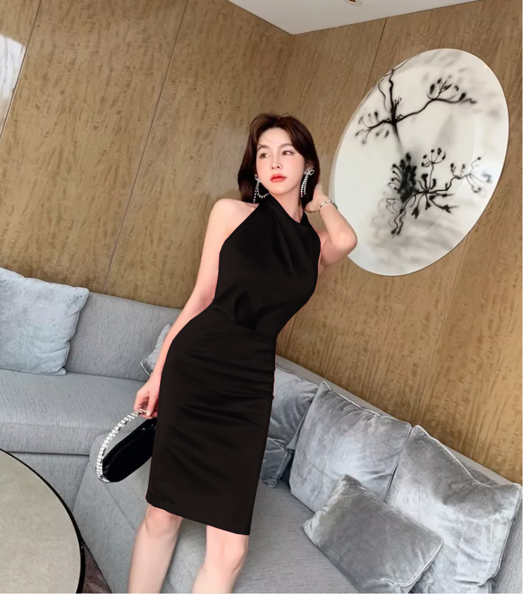 ĐẦM ÔM BODY MÀU ĐEN DH065D