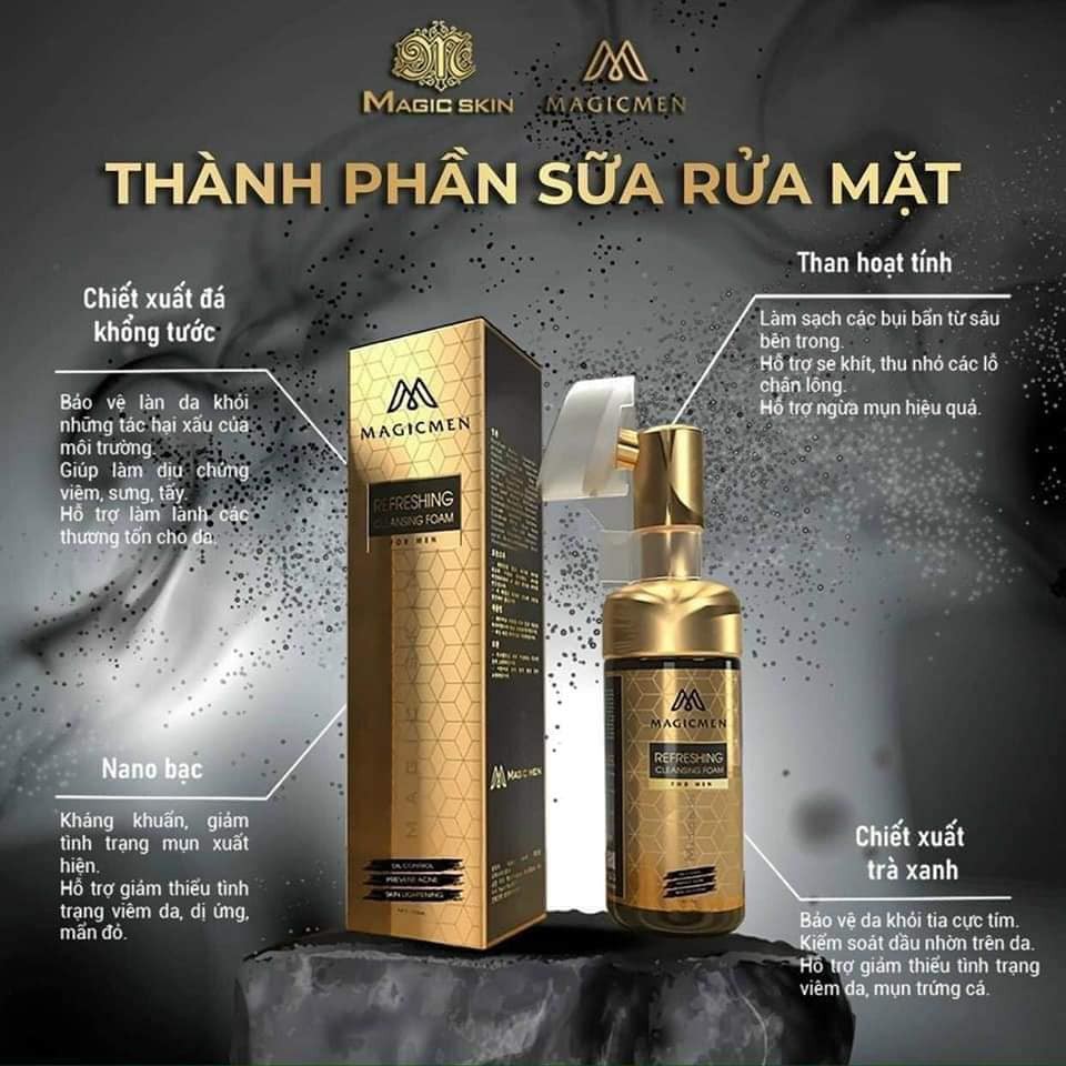 Sữa Rửa Mặt Bọt Biển Cho Nam Refreshing Cleansing Foam For Men – Sức Hút Bậc Đế Vương 150ml