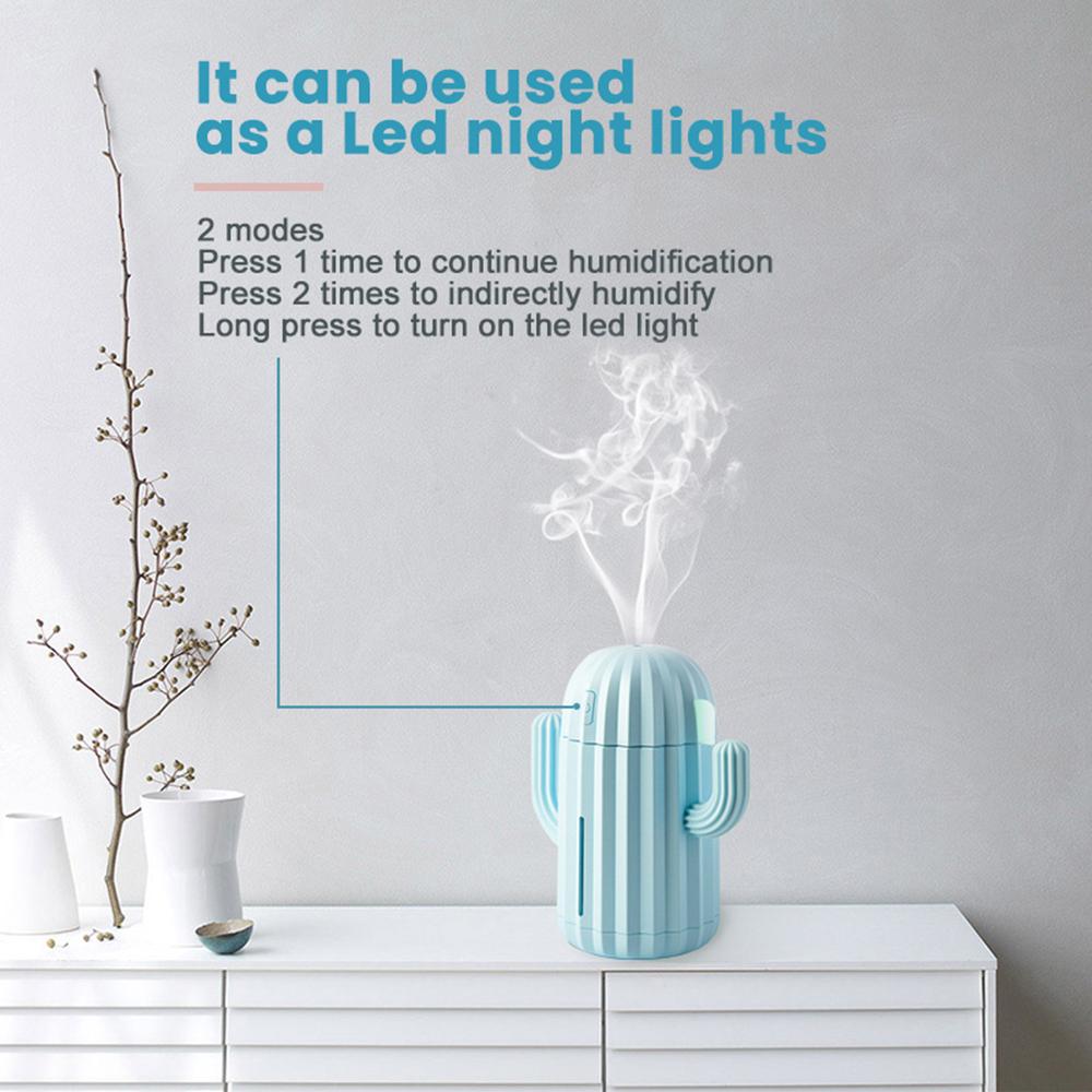 Xương Rồng Máy Tạo Độ Ẩm Không Khí 340ML USB Siêu Âm Thời Gian Xông Phòng Máy Khuếch Tán Tinh Dầu Phun Sương Tạo Phun Sương Tạo Ẩm Hình Ếch Con Mini Có Đèn LED