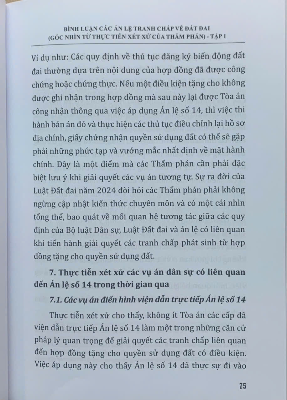 Bình luận các án lệ tranh chấp về đất đai – Góc nhìn từ thực tiễn xét xử của Thẩm phán (tập 1 và 2)