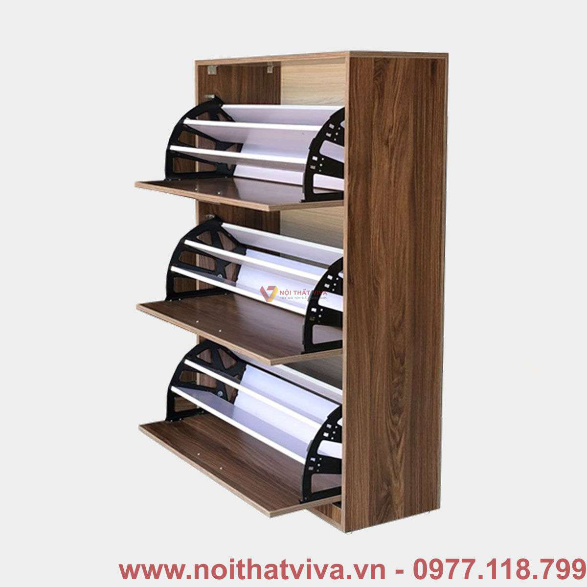 Tủ Giày Thông Minh Gỗ Mdf Melamine Màu Óc Chó