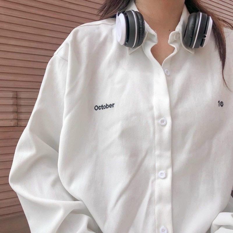 Áo Sơmi chất da lộn Oversize Nam Nữ Unisex Form Đẹp
