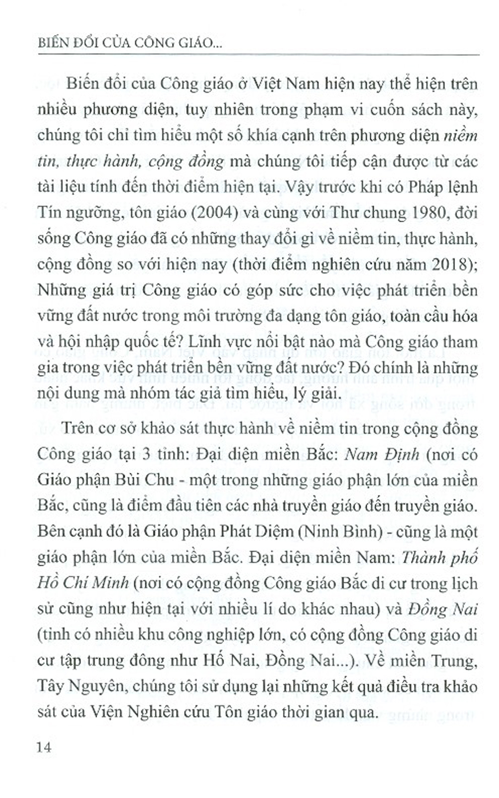 Biến Đổi Của Công Giáo Đối Với Phát Triển Xã Hội Ở Việt Nam Hiện Nay