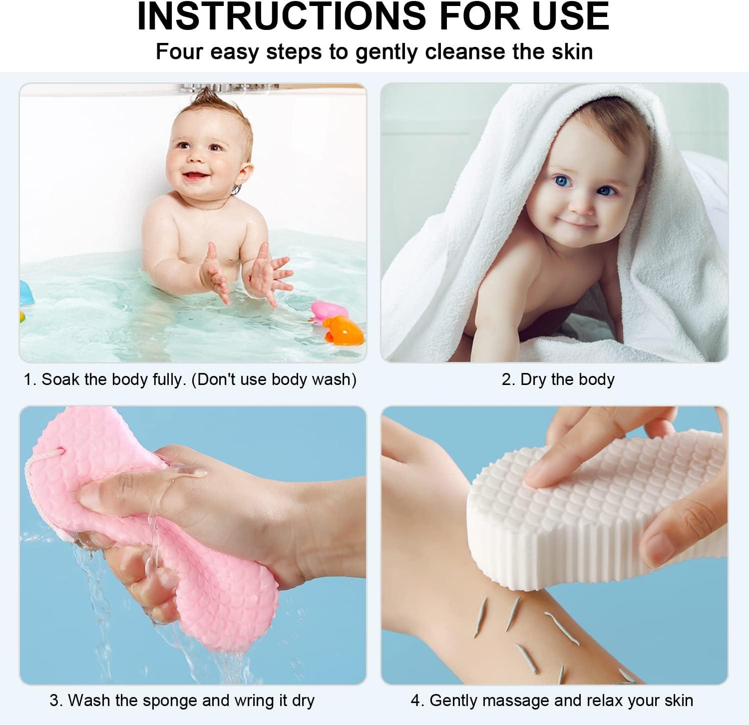 4PCS Ultra -Soft Trà Tefoliating Shower, tẩy tế bào chết Sponge Sponge chà