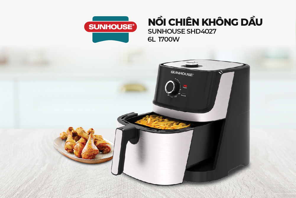 Nồi Chiên Không Dầu Sunhouse SHD4027 (6 Lít) - Hàng chính hãng