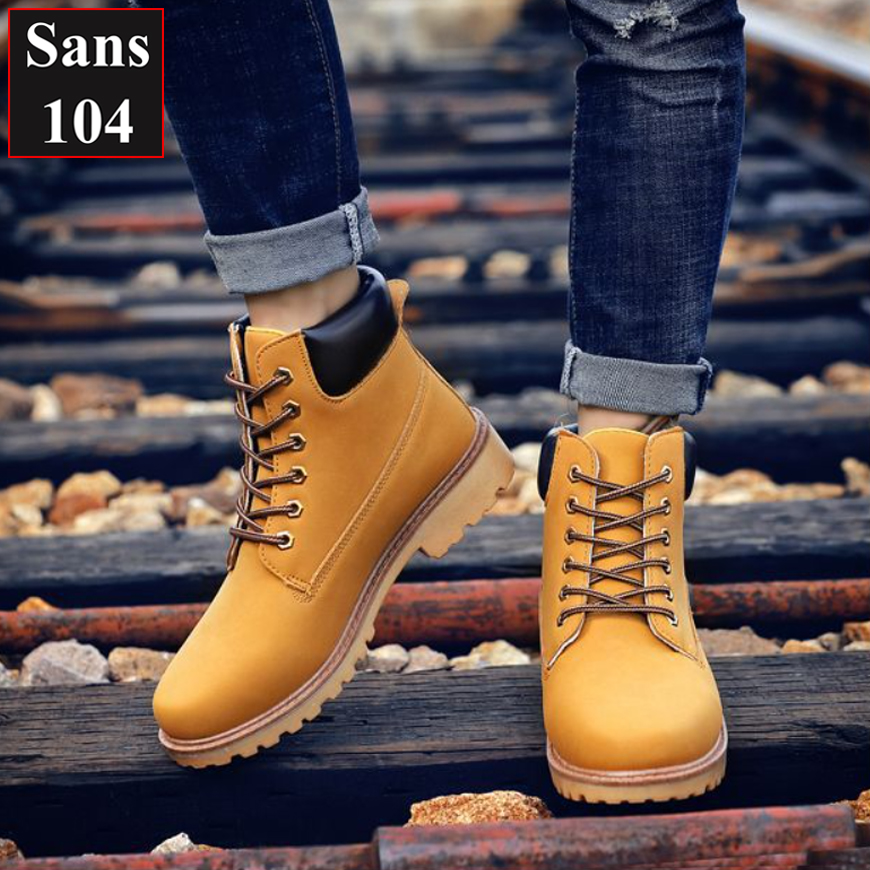 Boot nam martin Sans104 giầy cao cổ boost vàng đen nâu bigsize to 43 44 45 46 độn đế 6cm big size đẹp hàn quốc cao cấp