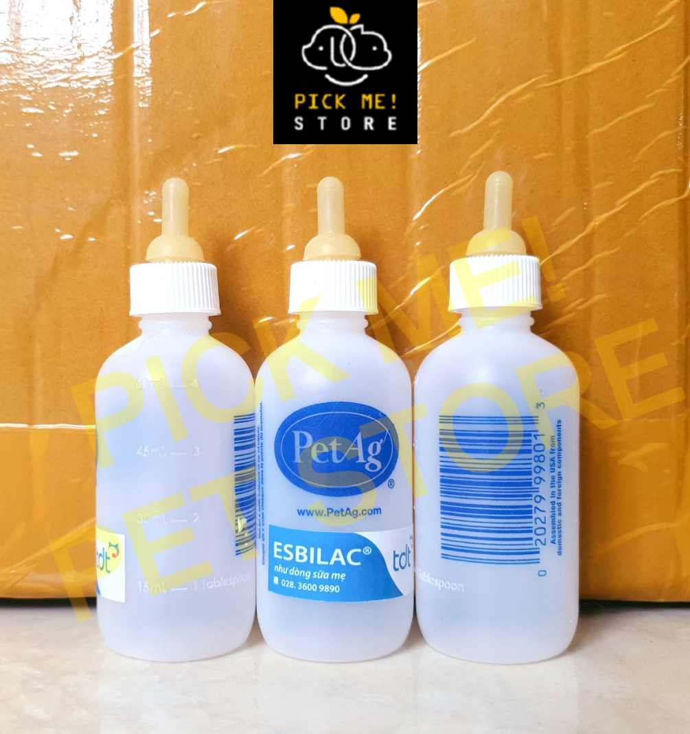 Bình Sữa PetAg Đơn 1 Núm cho Chó Mèo, Chuột, Chồn, Thỏ, Sóc 60ml
