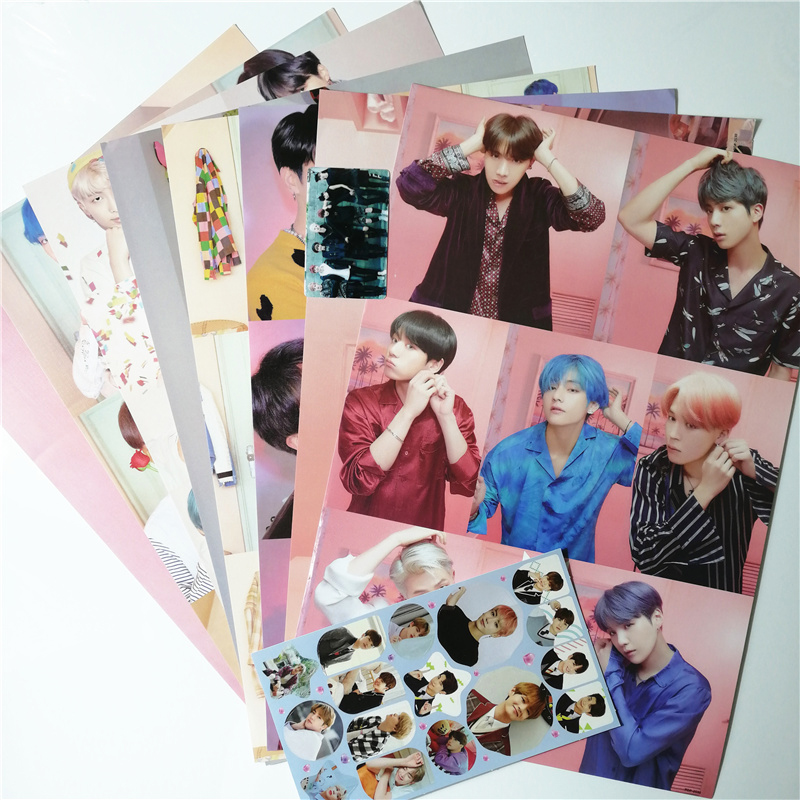 Poster BTS 8 tấm lớn tặng 1 Sticker BTS