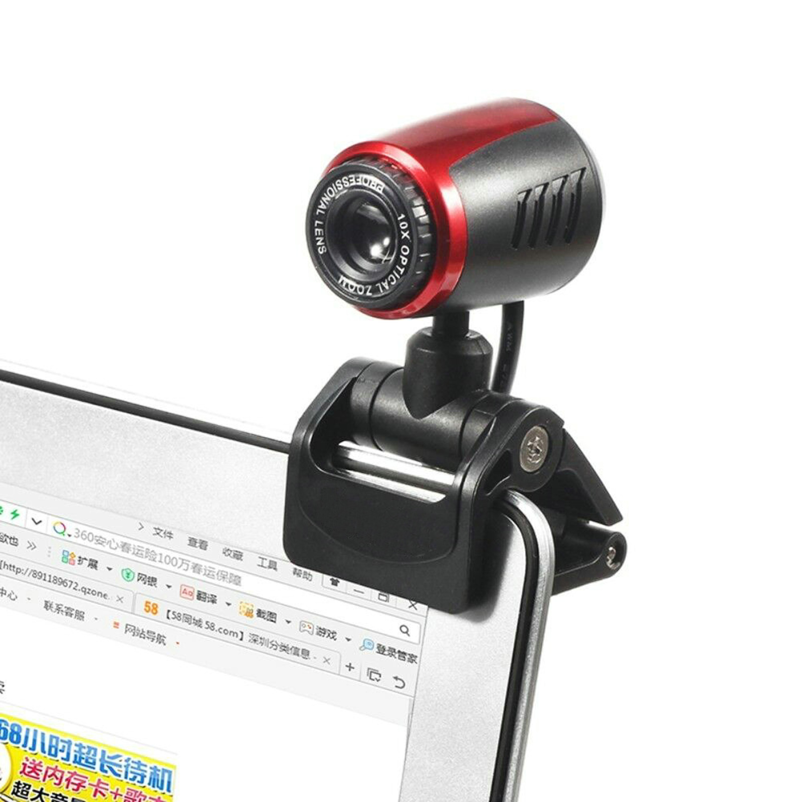 Webcam USB 480p Máy Ảnh Kỹ Thuật Số ClIP-On Với Micrô Cho Máy Tính Xách Tay PC