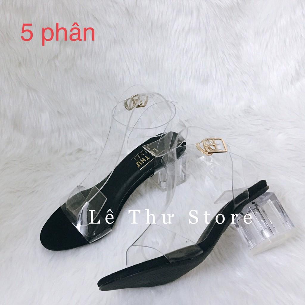Giày cao gót bản trong dây quấn LT