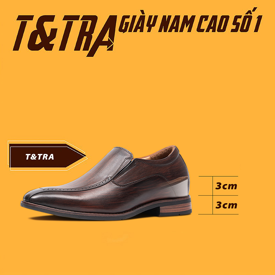 GIÀY TĂNG CHIỀU CAO NAM A201 NÂU TỐI CAO 6CM