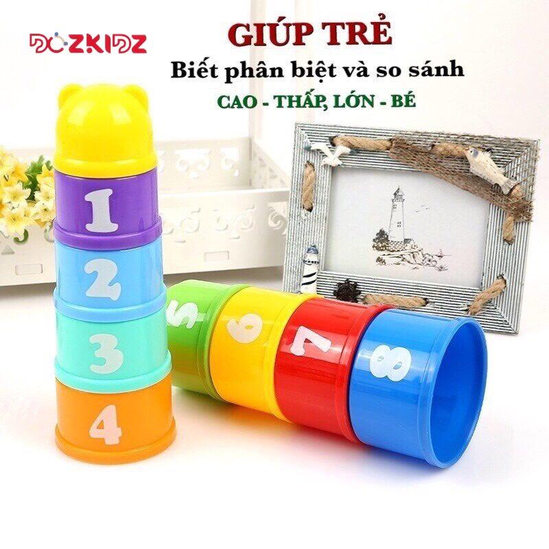 Đồ chơi trẻ em thông minh - Cốc xếp chồng 9 tầng cao 39 cm cho bé - DOZKIDZ