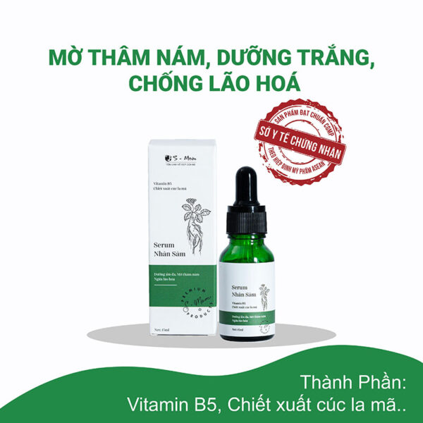 Serum Nhân Sâm S-mom Cho Mẹ Bầu Và Sau Sinh Dưỡng Da Chuyên Sâu Cấp Ẩm Ngăn Ngừa Lão Hóa Da