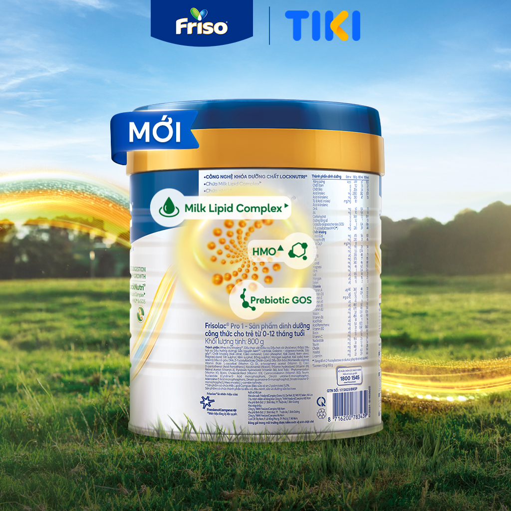 Sữa Bột Frisolac Pro 1 800G cho trẻ từ 0-12 tháng tuổi