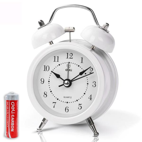 Đồng Hồ Báo Thức - Deli 9024 - Màu Trắng