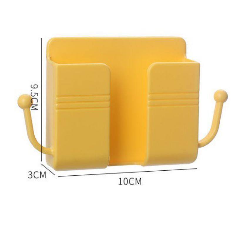 Kệ Dán Tường Có Tai Để Remote, Đồ Dùng / Giá Đỡ Sạc Điện Thoại - Có Móc Treo Chìa Khóa, Dây Sạc