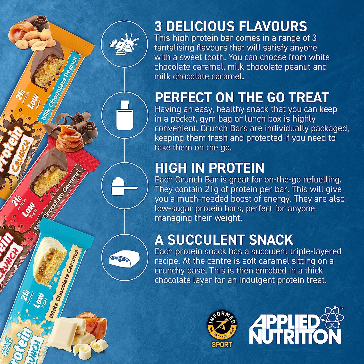 Bánh Applied Nutrition Applied Bar Protein Crunch 62g chính hãng nhập khẩu UK