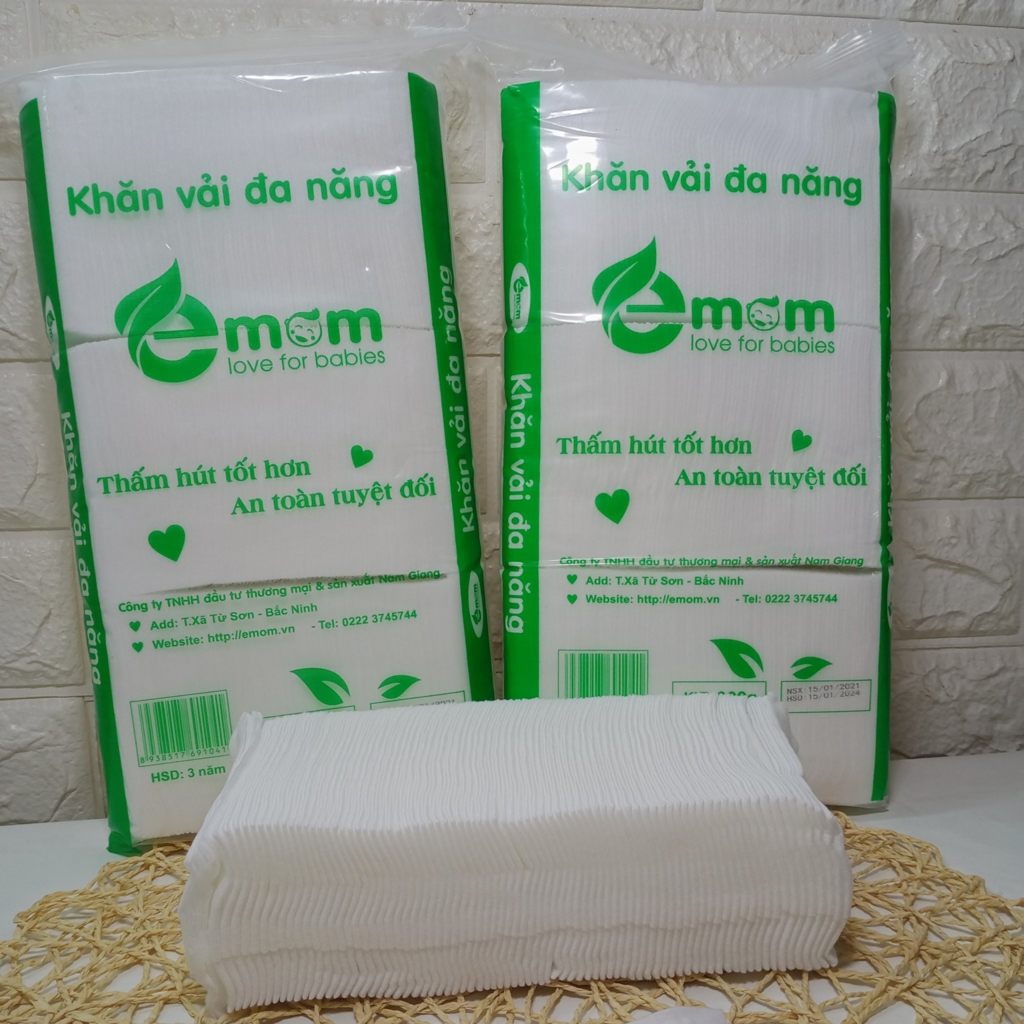 [2 BỊCH] Khăn Khô Đa Năng Cho Bé Sơ Sinh Emom Cao Cấp ( Dùng Thay Khăn Giấy Ướt ) - Khăn Vải Khô Mềm Mại,Tiện Lợi,Tiết Kiệm - Giấy Khô Đa Năng Cho Trẻ Sơ Sinh