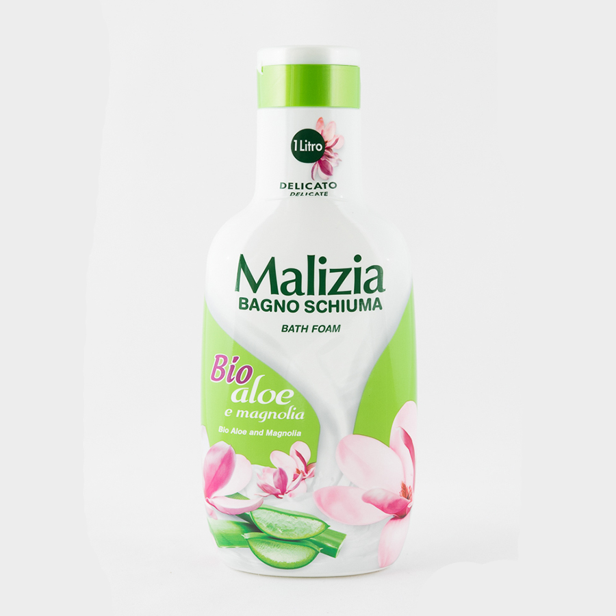 Sữa Tắm Maliza Bio Aloe & Magnolia Bagno Schiuma bath Foam 1000ml tặng kèm móc khóa