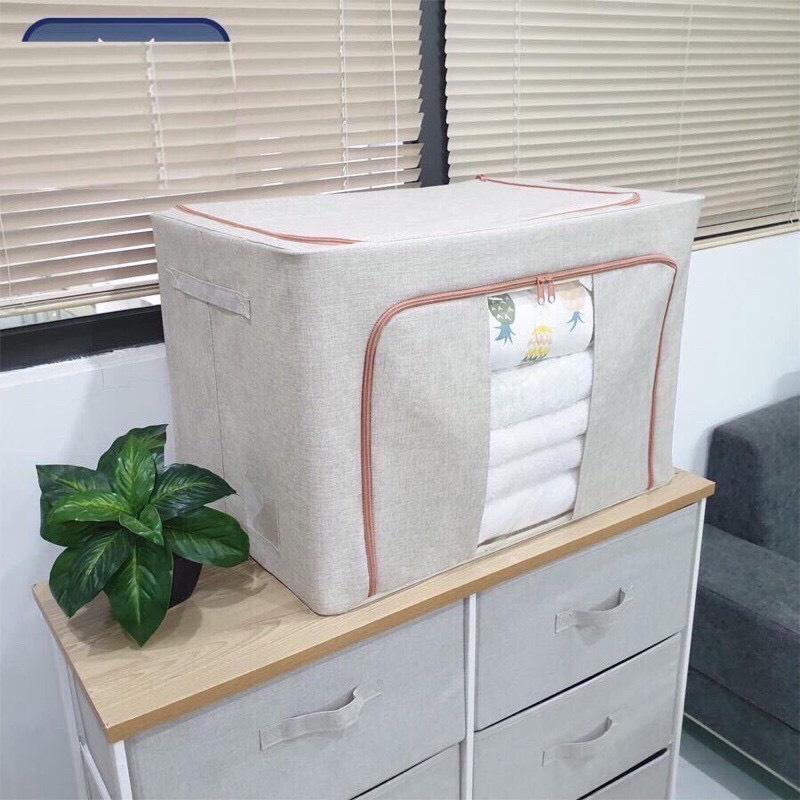 Thùng vải canvas khung inox giúp lưu trữ đồ tiện gọn theo phong cách Bắc Âu size max