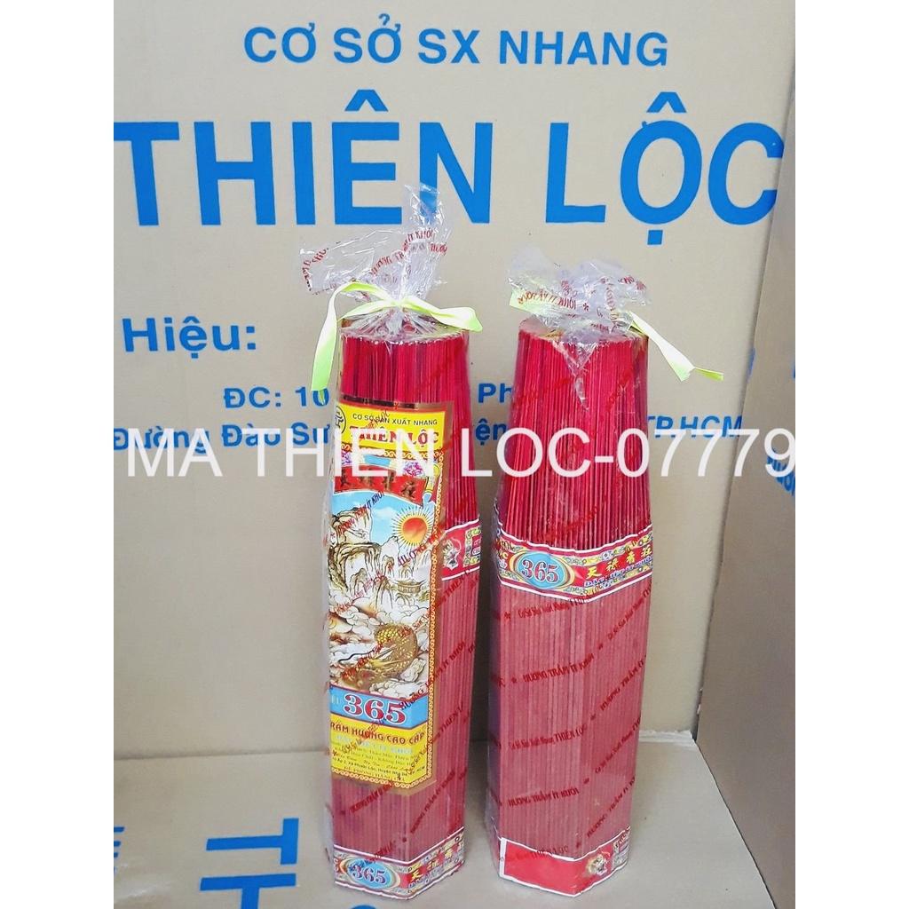 Nhang Thơm Dịu Nhẹ ít Khói Hương Trầm Ngọt Hiệu 365 Thiên Lộc An Toàn Cho Sức Khỏe - 4 Tấc Bó Đại 800 Nén