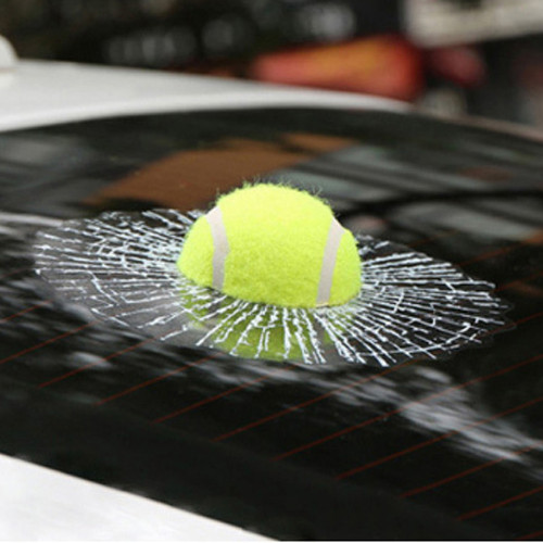 Sticker trang trí xe hơi 3D hiệu ứng kính vỡ - Banh tennis