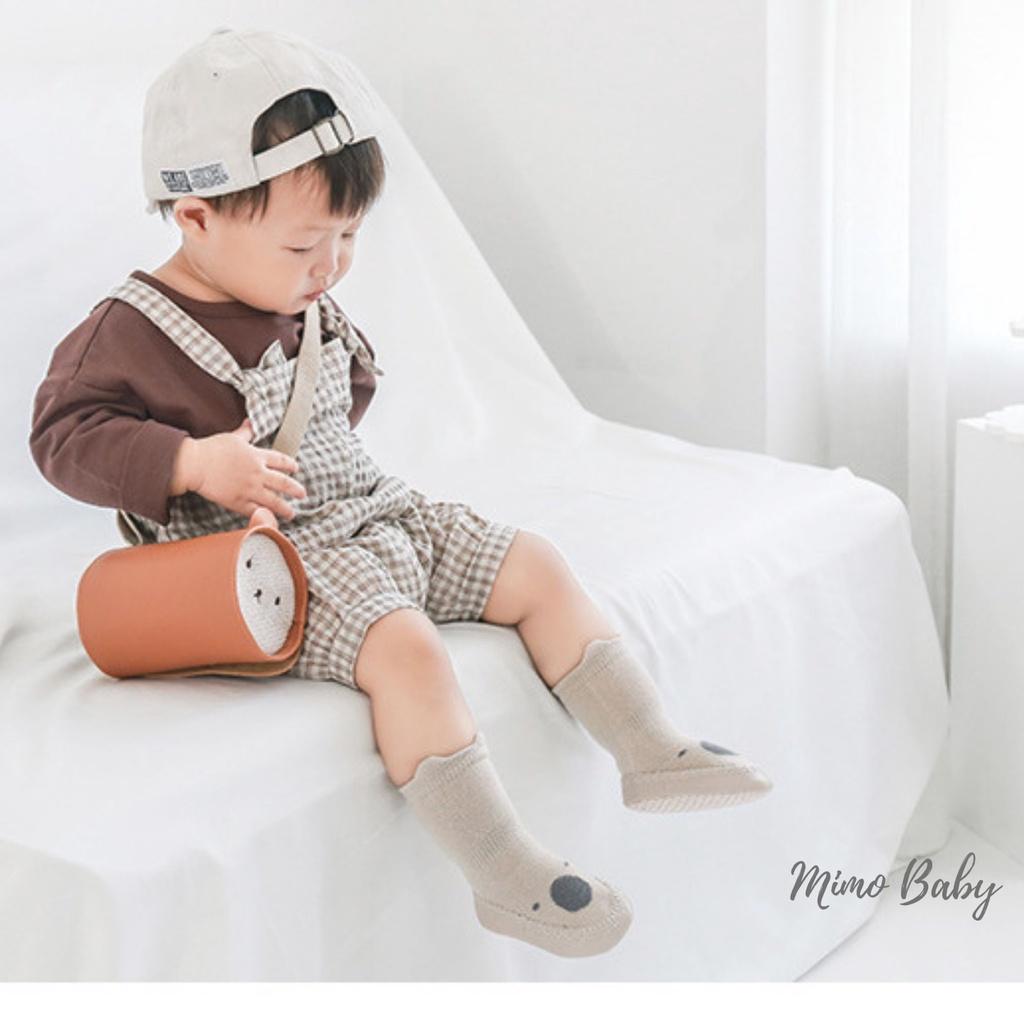 Giày tất tập đi chống trơn trượt hình gấu cho bé mimo baby T08