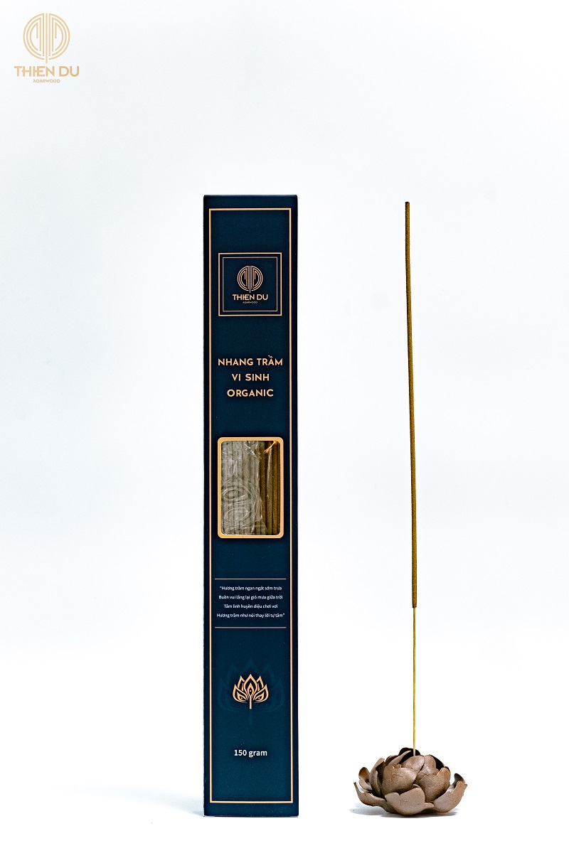 Nhang Trầm Hương Vi Sinh Organic – Agarwood Organic Incense Stick Hương Thơm Dịu Nhẹ, Ít Khói, An Toàn Cho Sức Khỏe