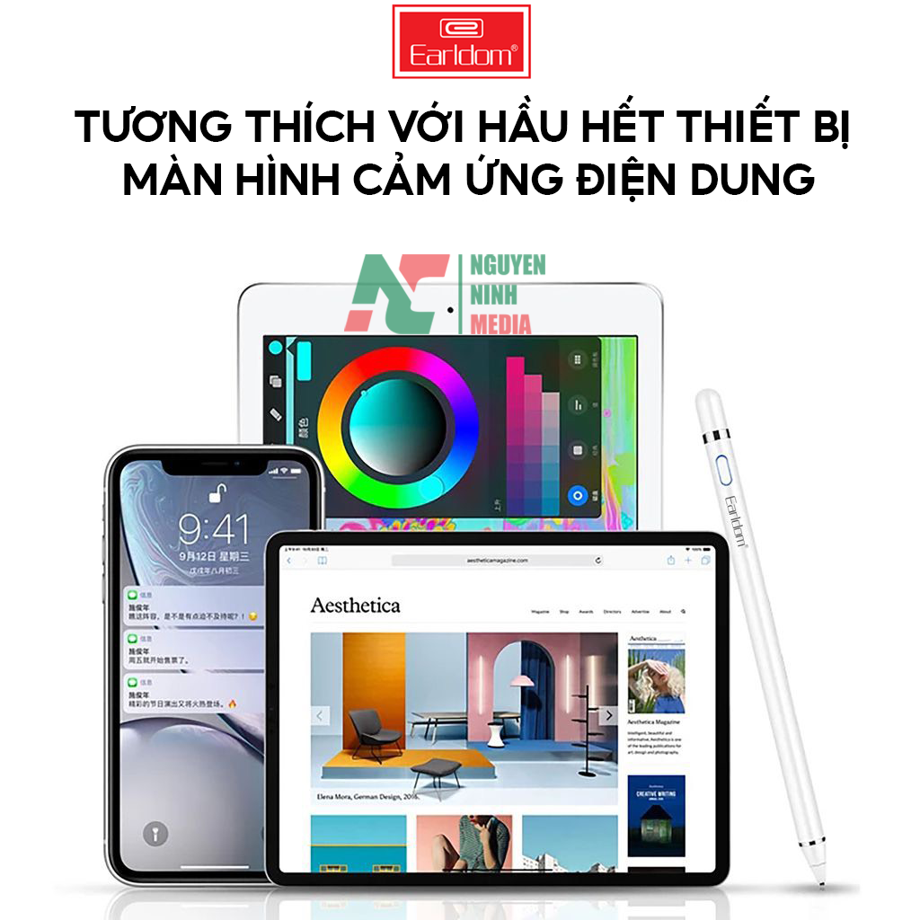 Bút Cảm Ứng Từ Tính Earldom ET - P2 - Hàng Chính Hãng