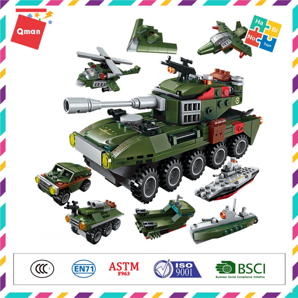 Đồ Chơi Xếp Hình Thông Minh Lego Qman 1803 Xe Tăng Chiến Xa Lội Nước 361 Chi Tiết 6 Trong 1 Cho Trẻ Từ 6 Tuổi