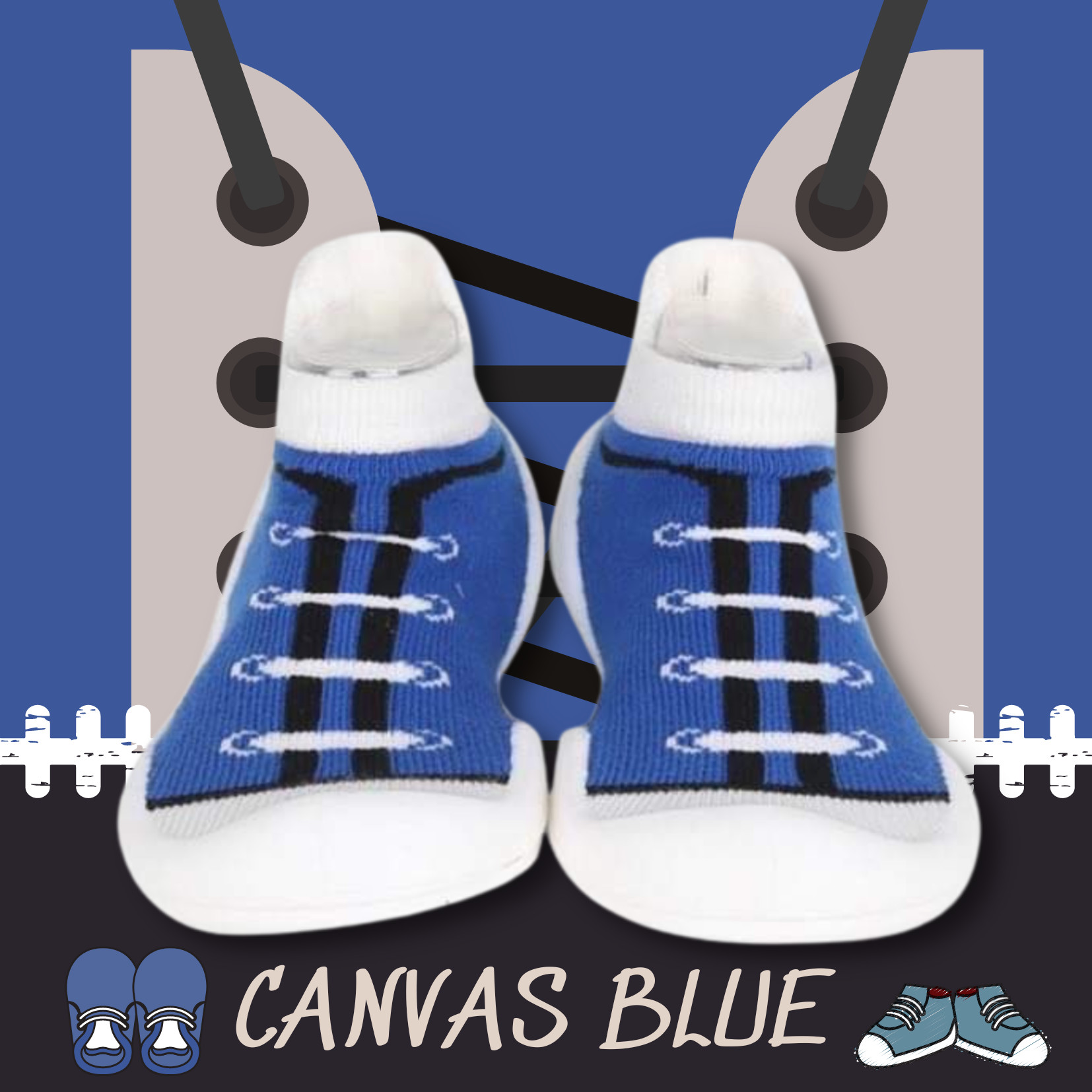 Giày tập đi cho bé cưng Canvas Blue