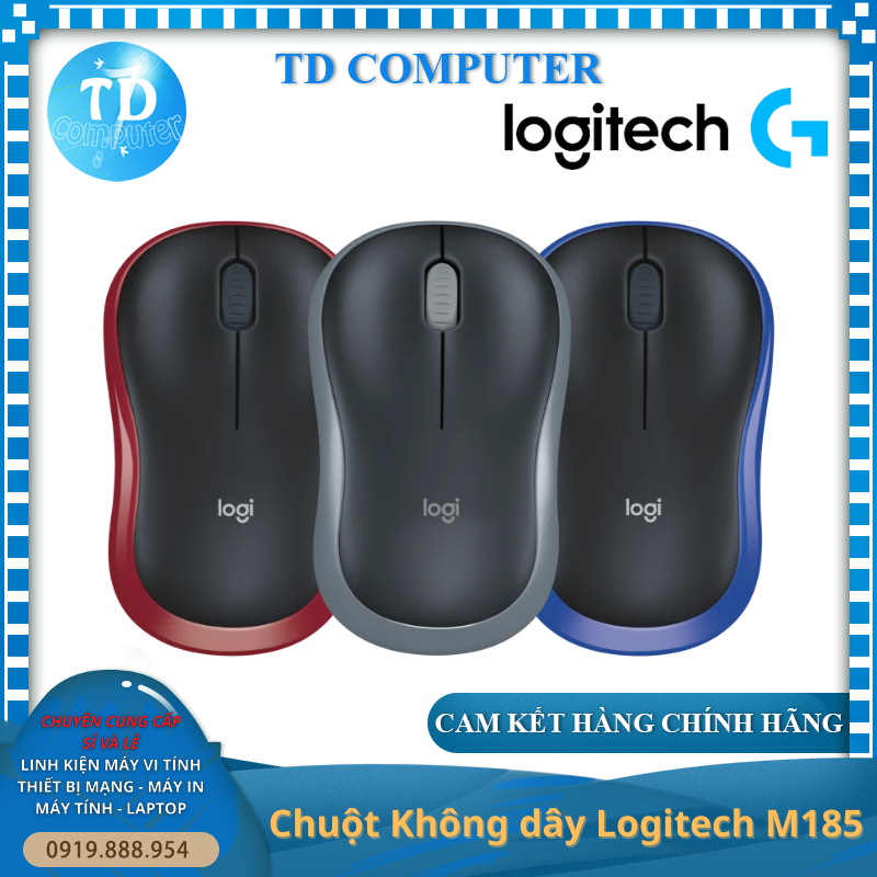 Chuột Không dây Logitech M185 - Hàng chính hãng DGW phân phối