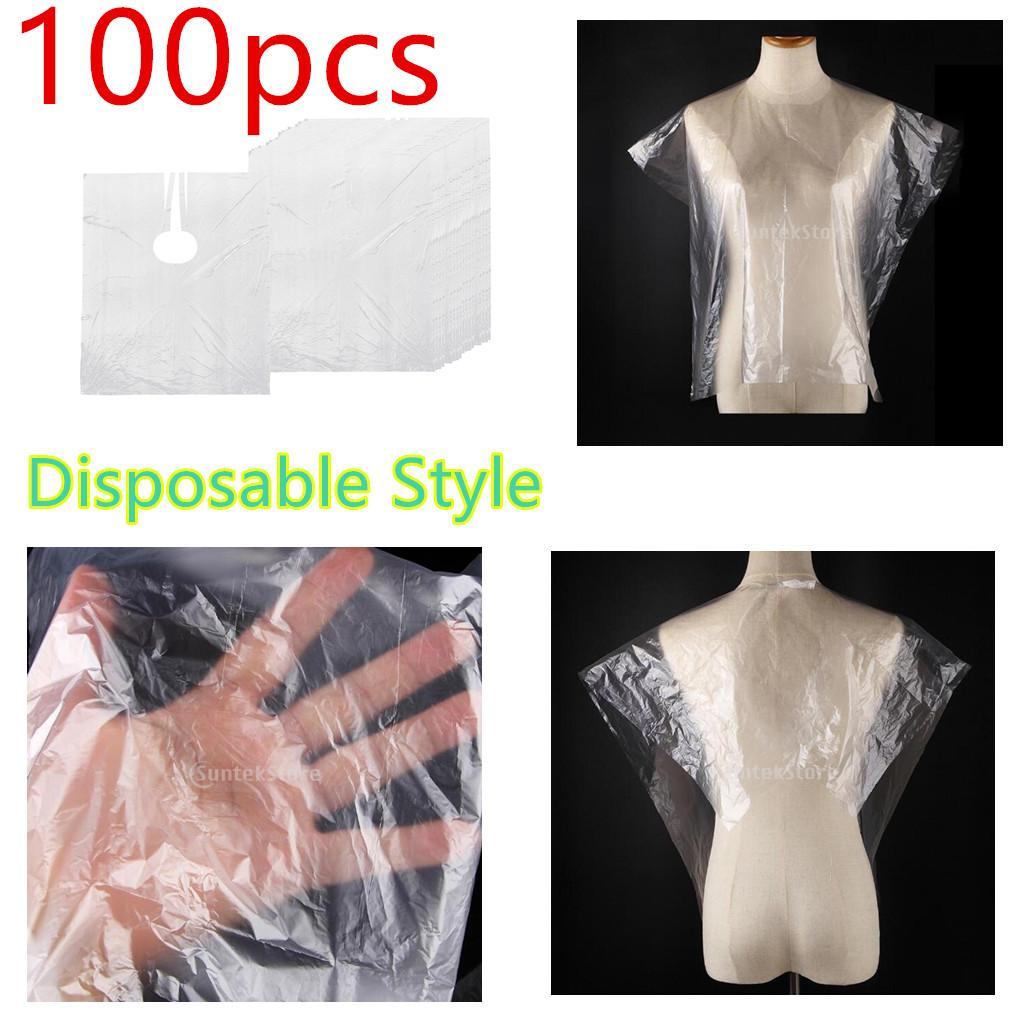 100PC Disposable Hair Cutting Cape Cloth Hair Salon Gown Capes with Comb
