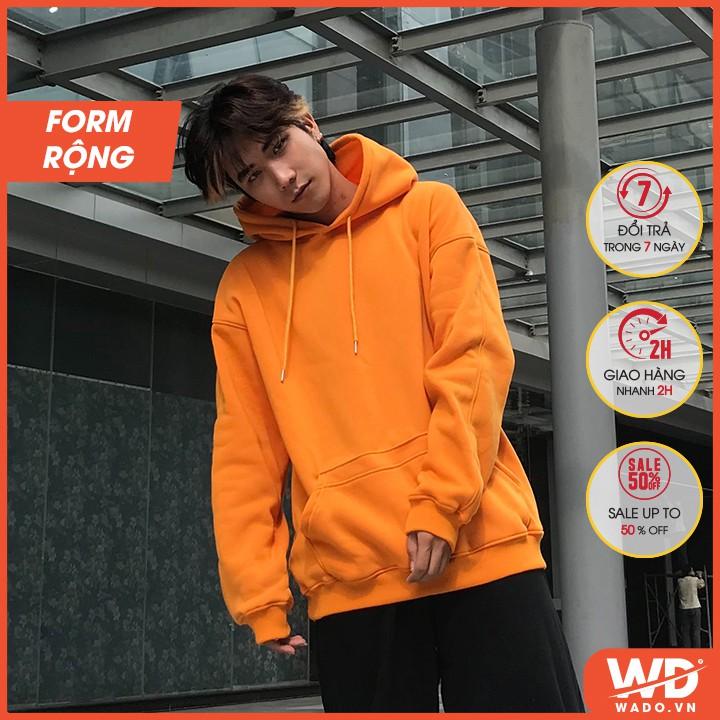 Áo hoodie nam trơn basic Wado mùa thu đông dáng unisex form rộng chất nỉ bông