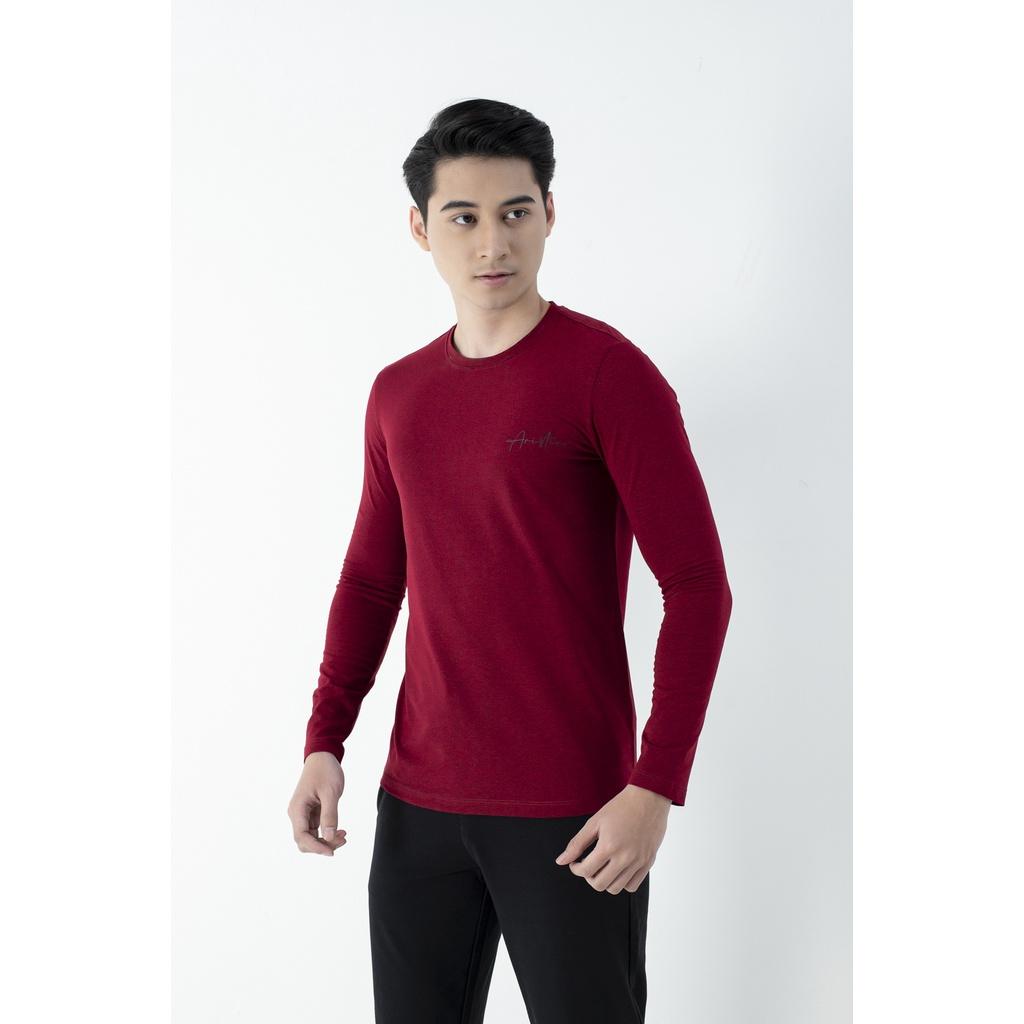 Áo thun nam dài tay ARISTINO phom Slim fit ôm vừa vặn, chất mềm mại, thoáng khí - ALT019W1