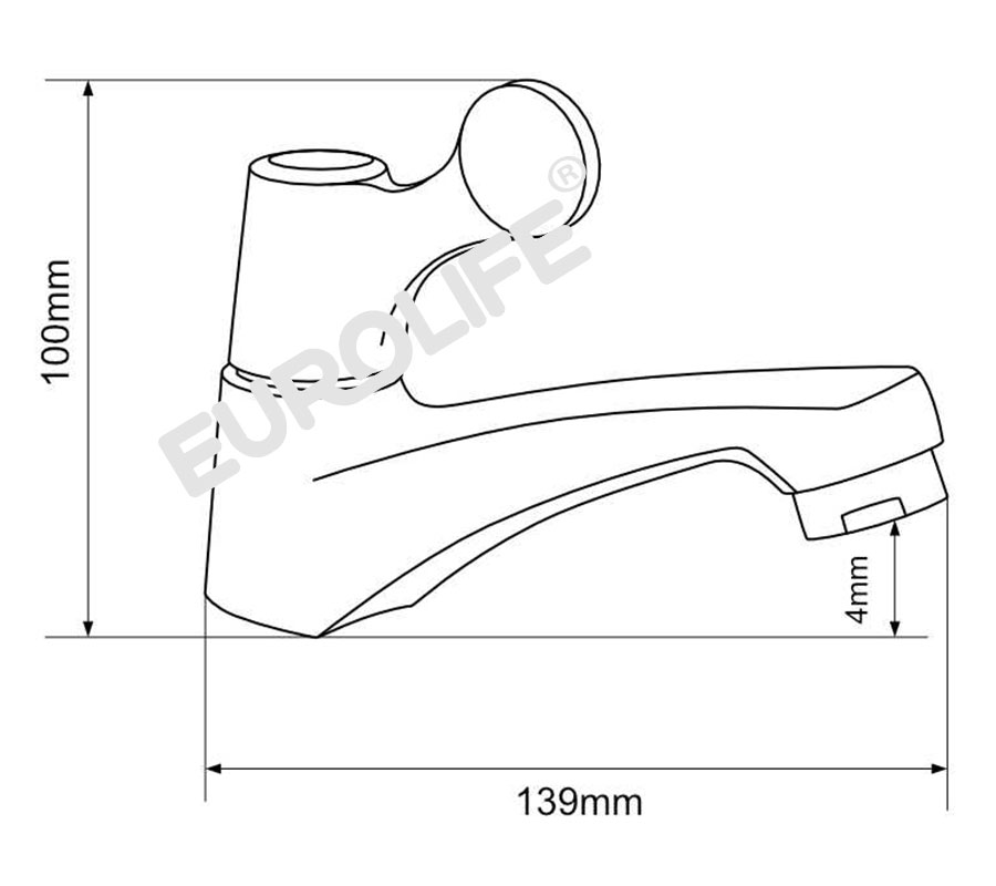 Vòi Lavabo lạnh Eurolife EL-113 (Trắng bạc)