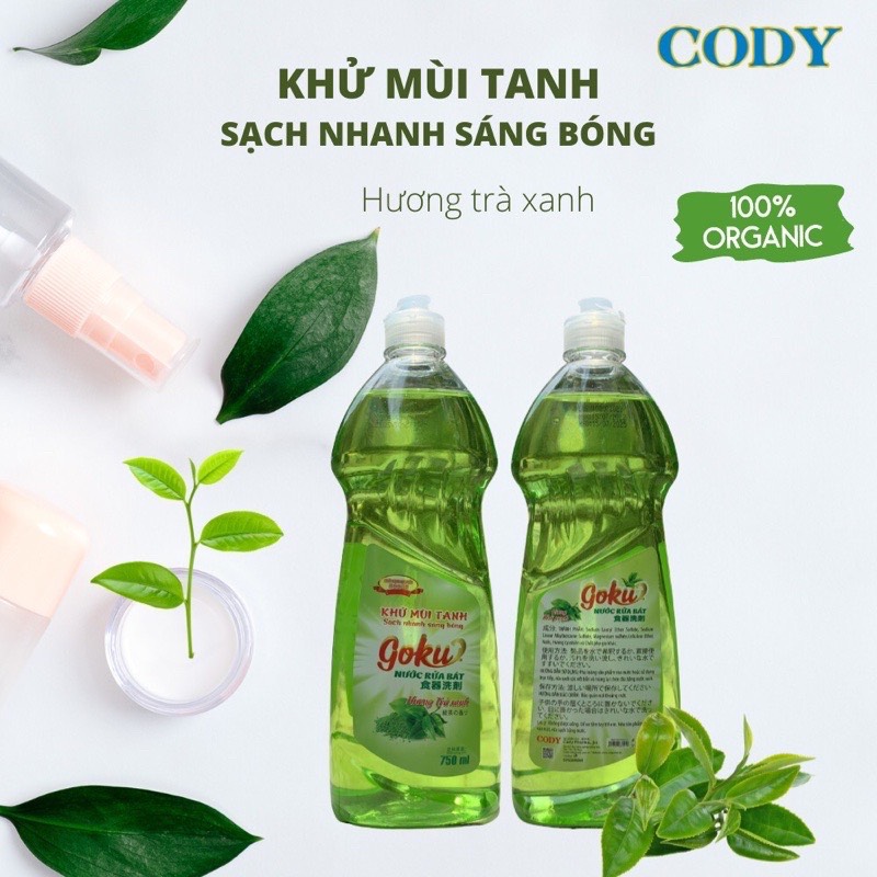 Nước rửa chén GOKU khử mùi tanh, sạch nhanh, sáng bóng 750ml