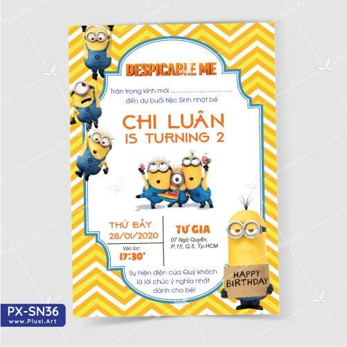 Thiệp thôi nôi – sinh nhật theo yêu cầu Pluxi