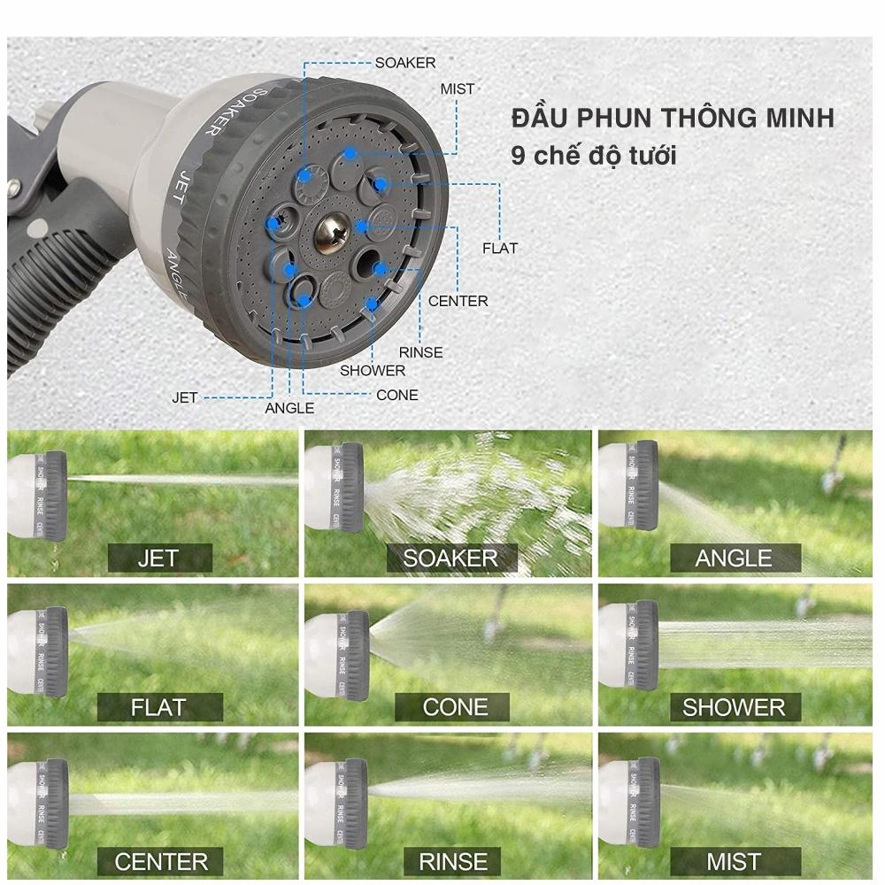 Vòi tưới cây tự cuốn dây. Giá rẻ - Gọn nhẹ - Tiện dụng - Bền 5-7 năm. Tặng kèm đầu phun 9 chế độ. Số lượng có hạn