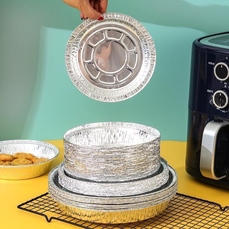 Set 10 Khay Giấy Bạc Lót Nồi Chiên Không Dầu Size 19cm