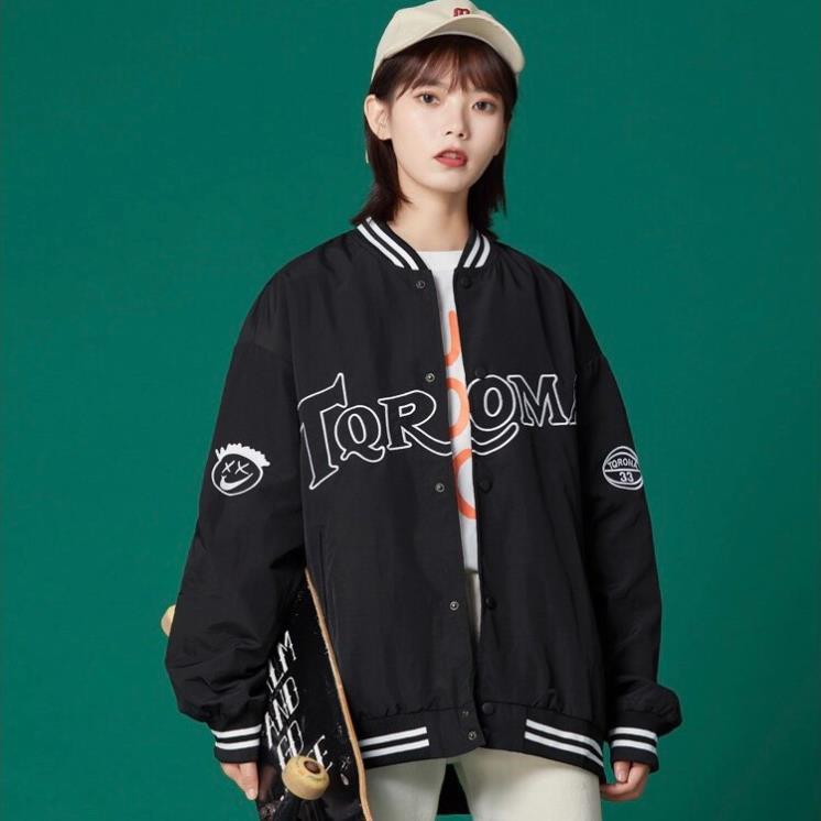 Áo khoác dù bomber unisex form rộng TORONA bóng chày nam nữ hót nhất năm