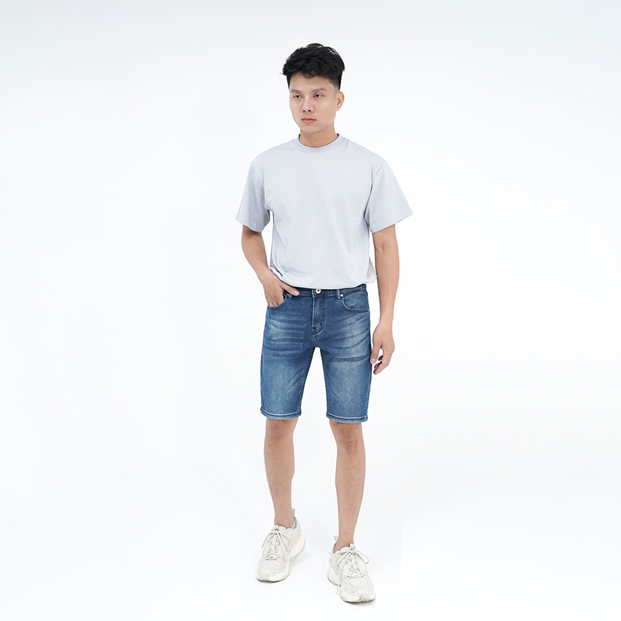 Quần Short Jeans Nam Cao Cấp HUNTER X-RAYS  Form Slimfit Màu Xanh  S64